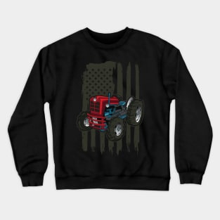 Tractor American Flag Tee Tractors Farm Gift Local Farmer Crewneck Sweatshirt